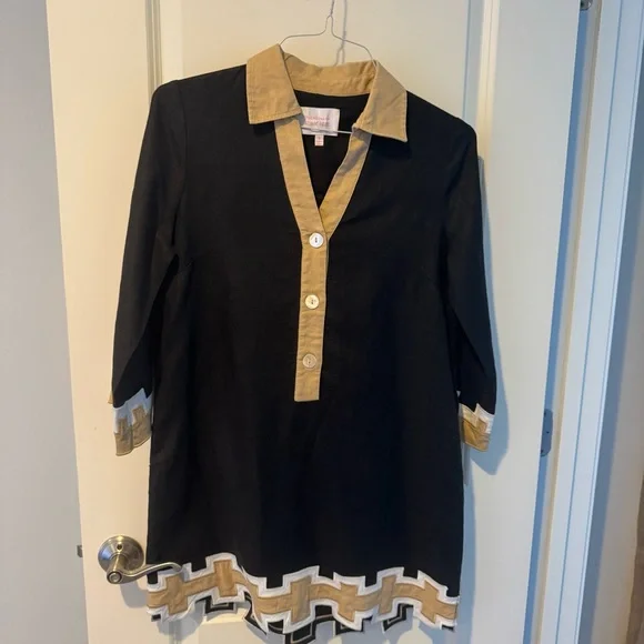 TUCKERNUCK X ATLANTIC-PACIFIC Black and Tan Collier Dress | S - Picture 3 of 6